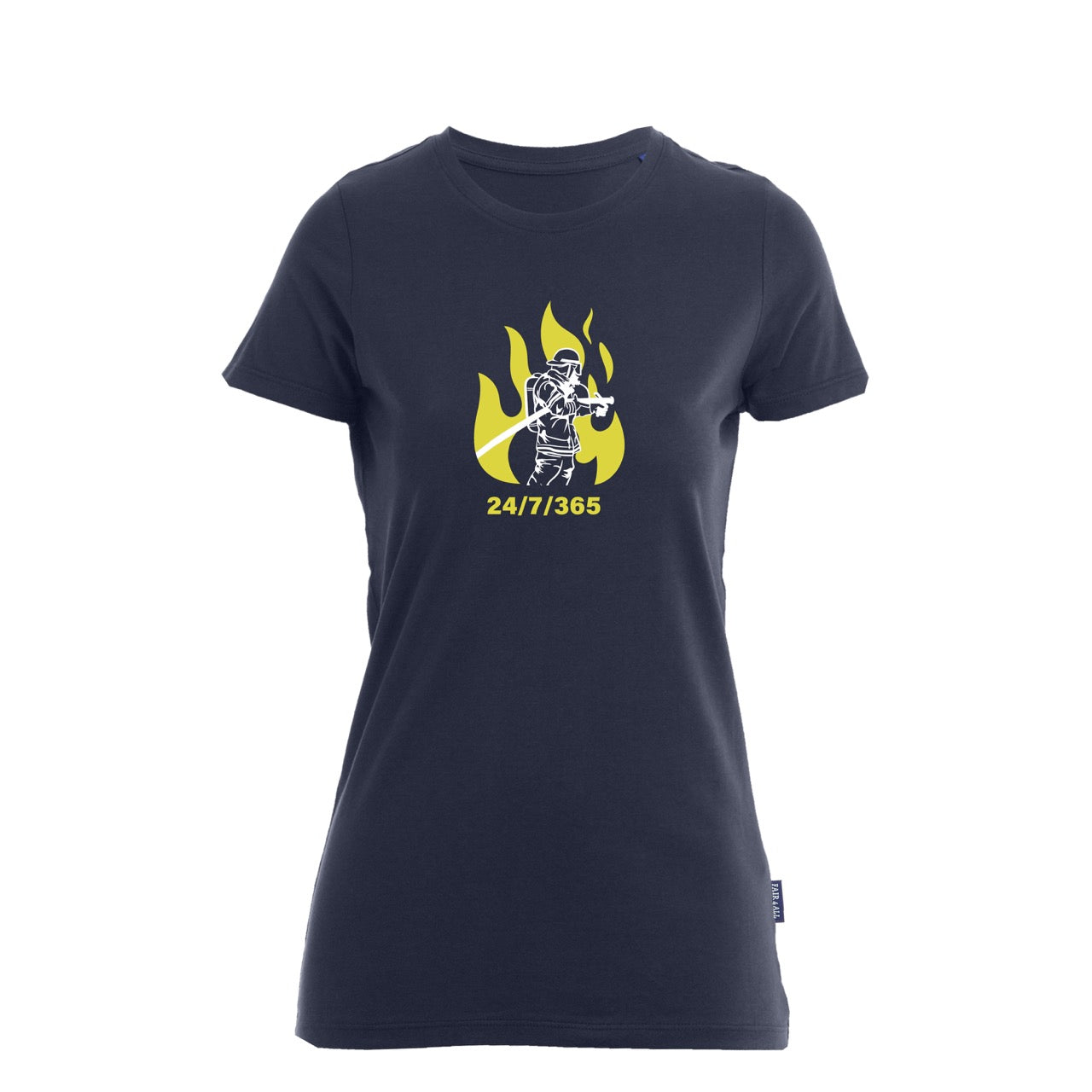 Damen T-Shirt Feuerwehr Fashion 24-7-365 blau
