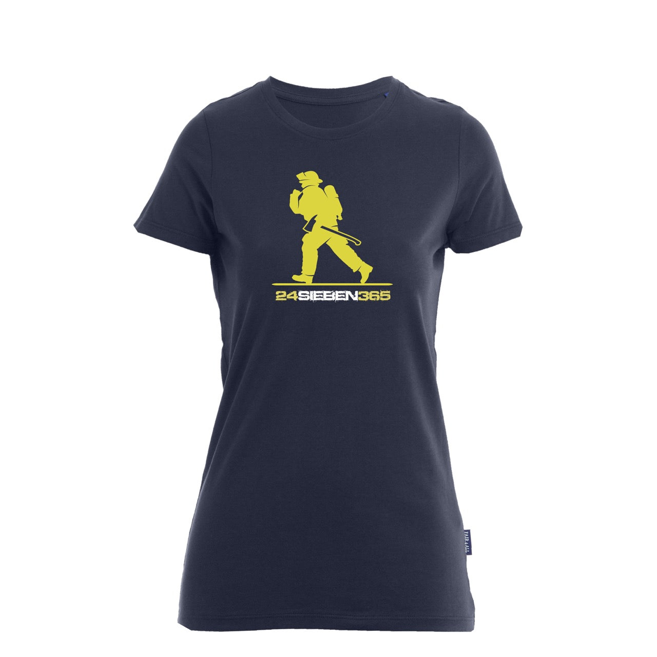 Damen T-Shirt Feuerwehr Fashion 24sieben365 blau