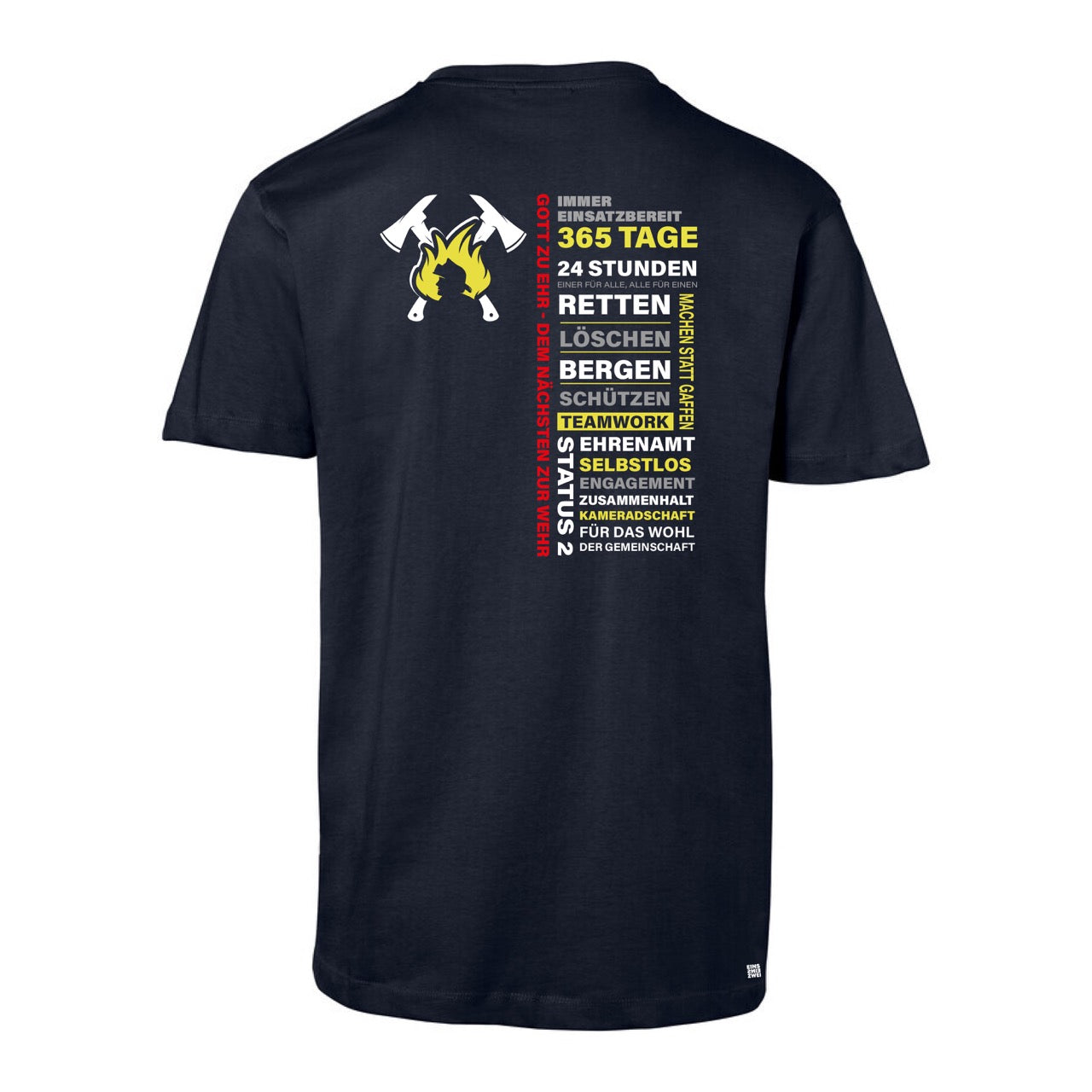 T-Shirt Feuerwehr Fashion Einsatzbereit blau