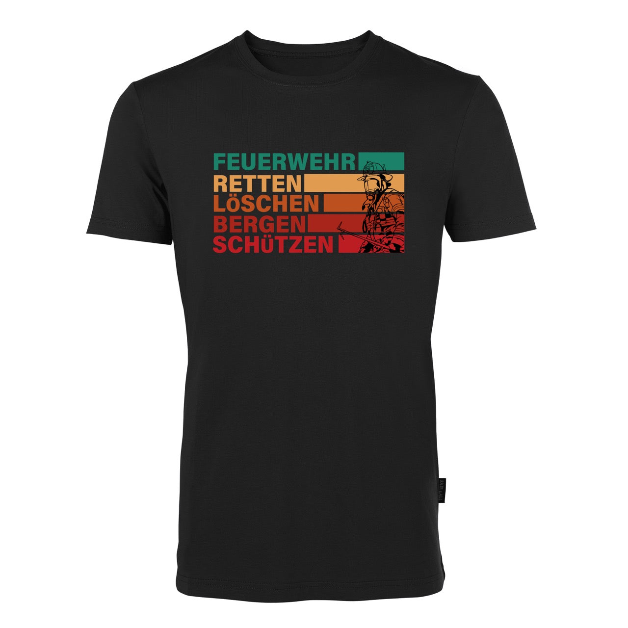 T-Shirt Feuerwehr Fashion R-L-B-S schwarz