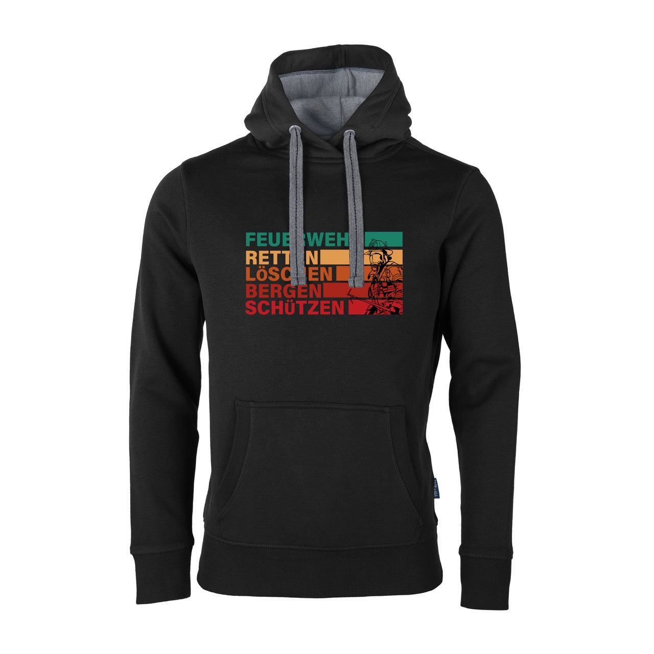 Unisex Sweat Hoodie Feruerwehr R-L-B-S schwarz