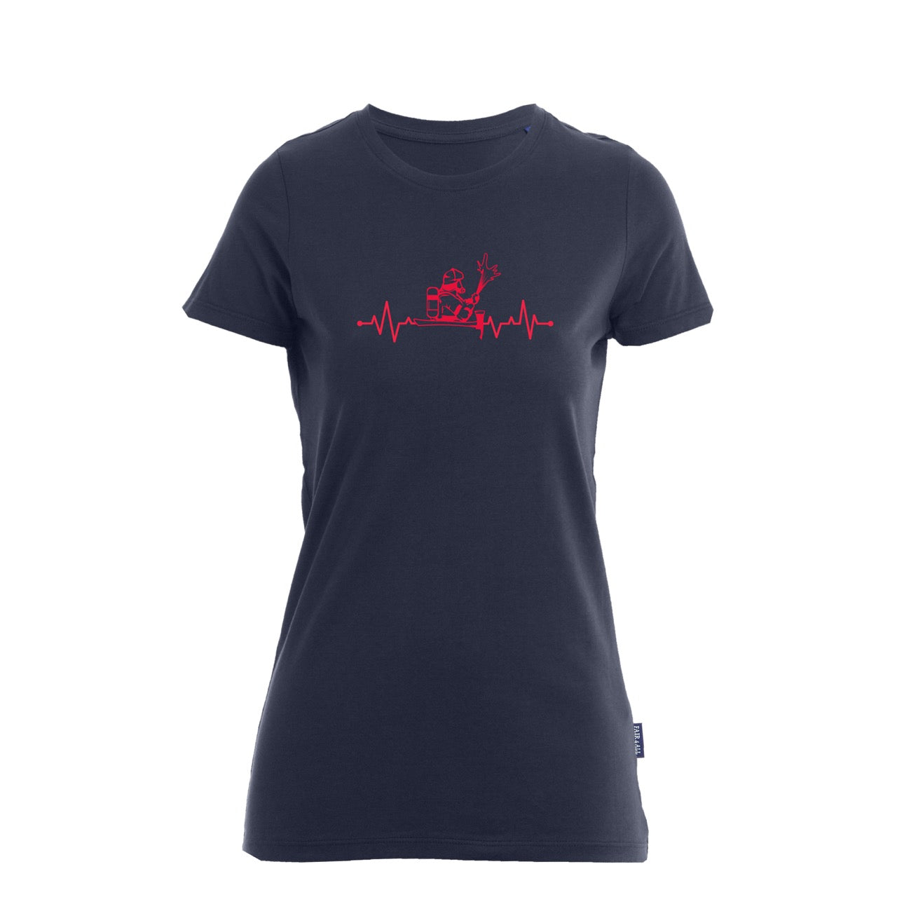 Damen T-Shirt Feuerwehr Fashion Puls blau