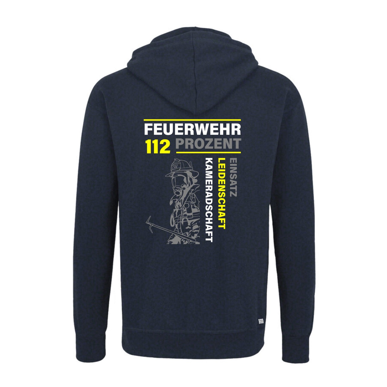 Unisex Sweat Hoodie Feruerwehr 112 Prozent blau