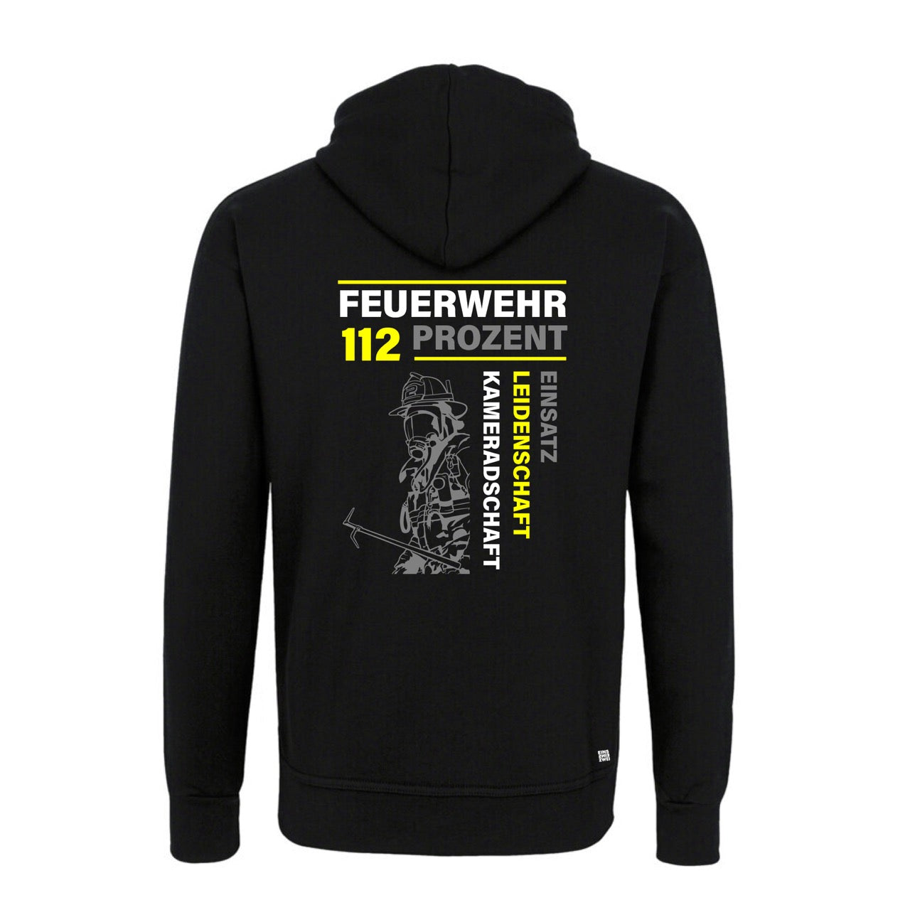 Unisex Sweat Hoodie Feruerwehr 112 Prozent schwarz