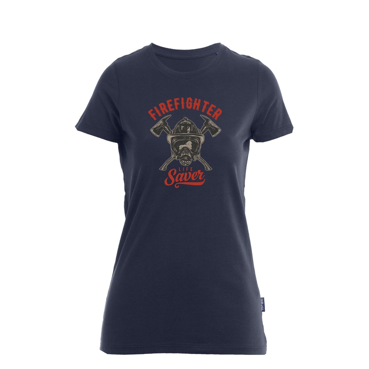 Damen T-Shirt Feuerwehr Fashion Life Saver blau