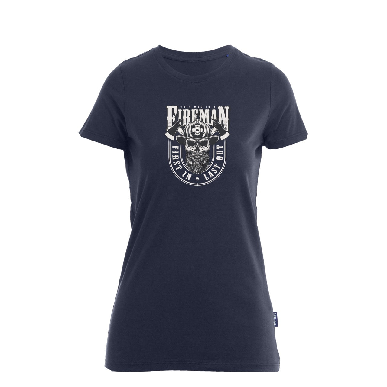Damen T-Shirt Feuerwehr Fashion Fireman blau