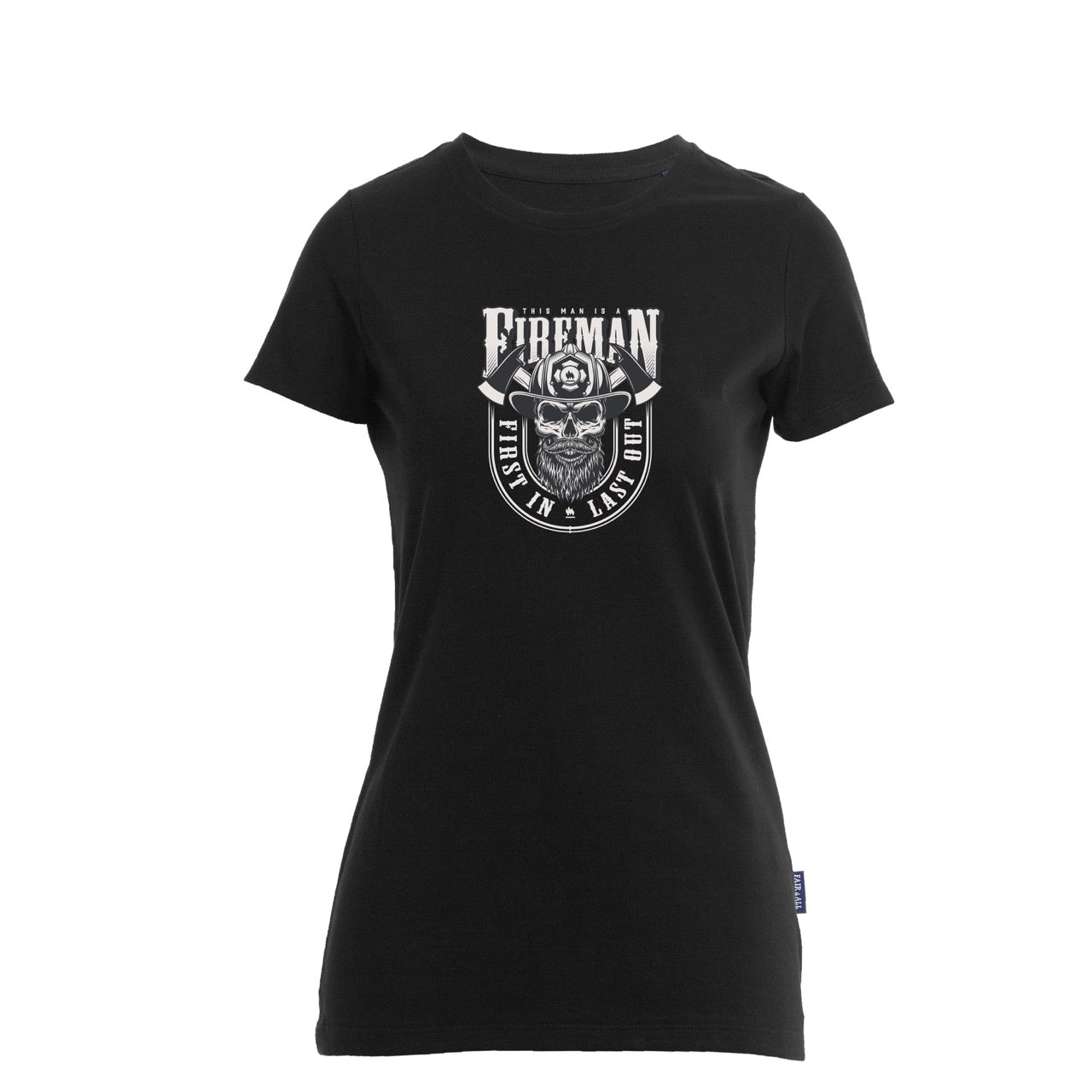 Damen T-Shirt Feuerwehr Fashion Fireman schwarz