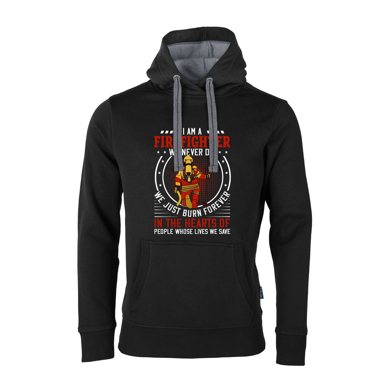 Unisex Sweat Hoodie Feruerwehr Firefighter never Die schwarz