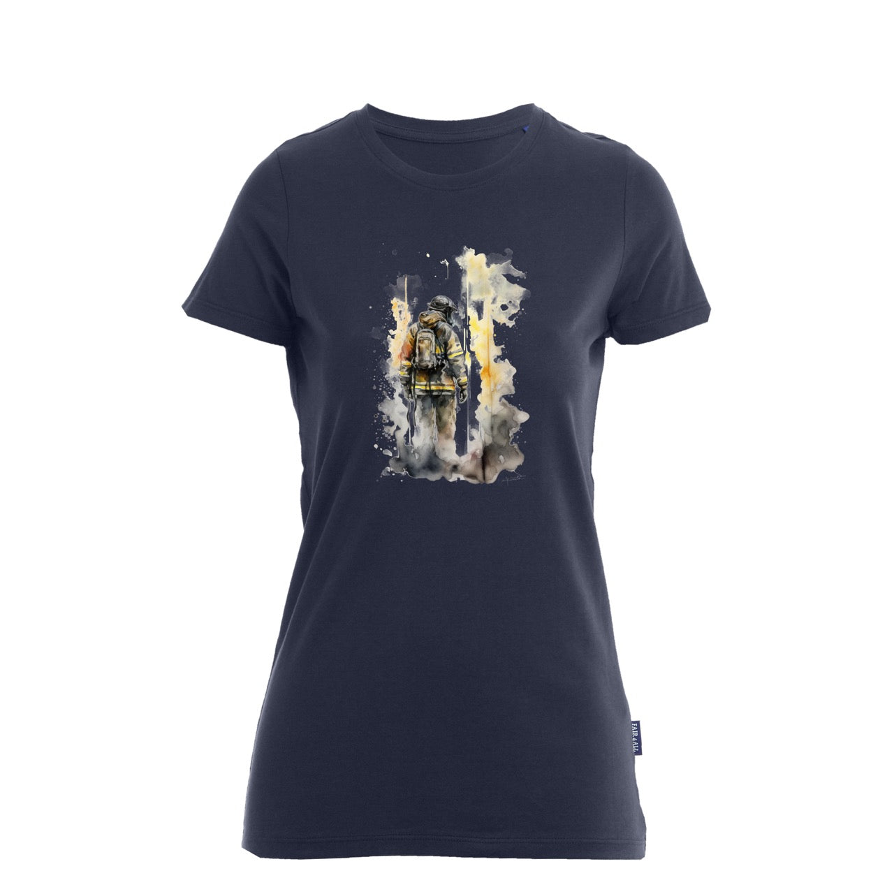 Damen T-Shirt Feuerwehr Fashion Feuer blau