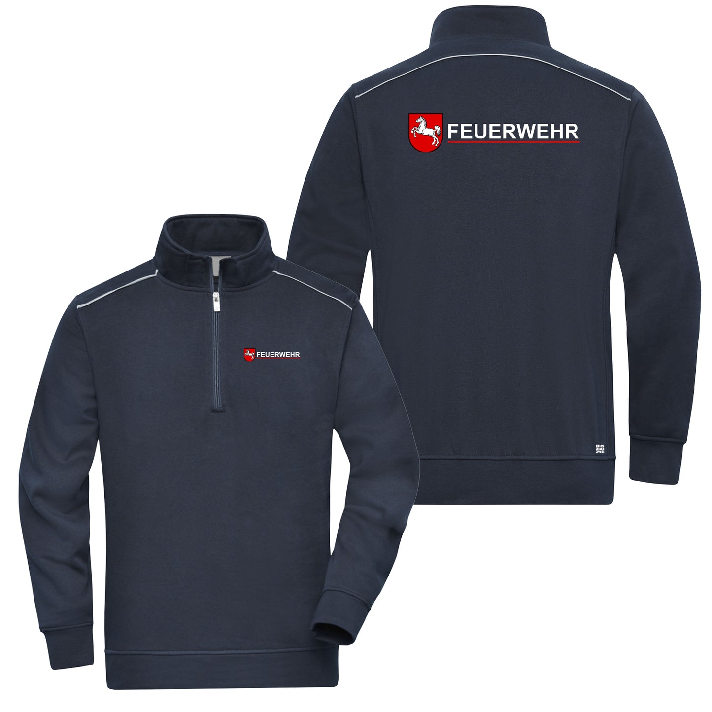 Zipper Reflect Feuerwehr Sweatshirt Niedersachsen