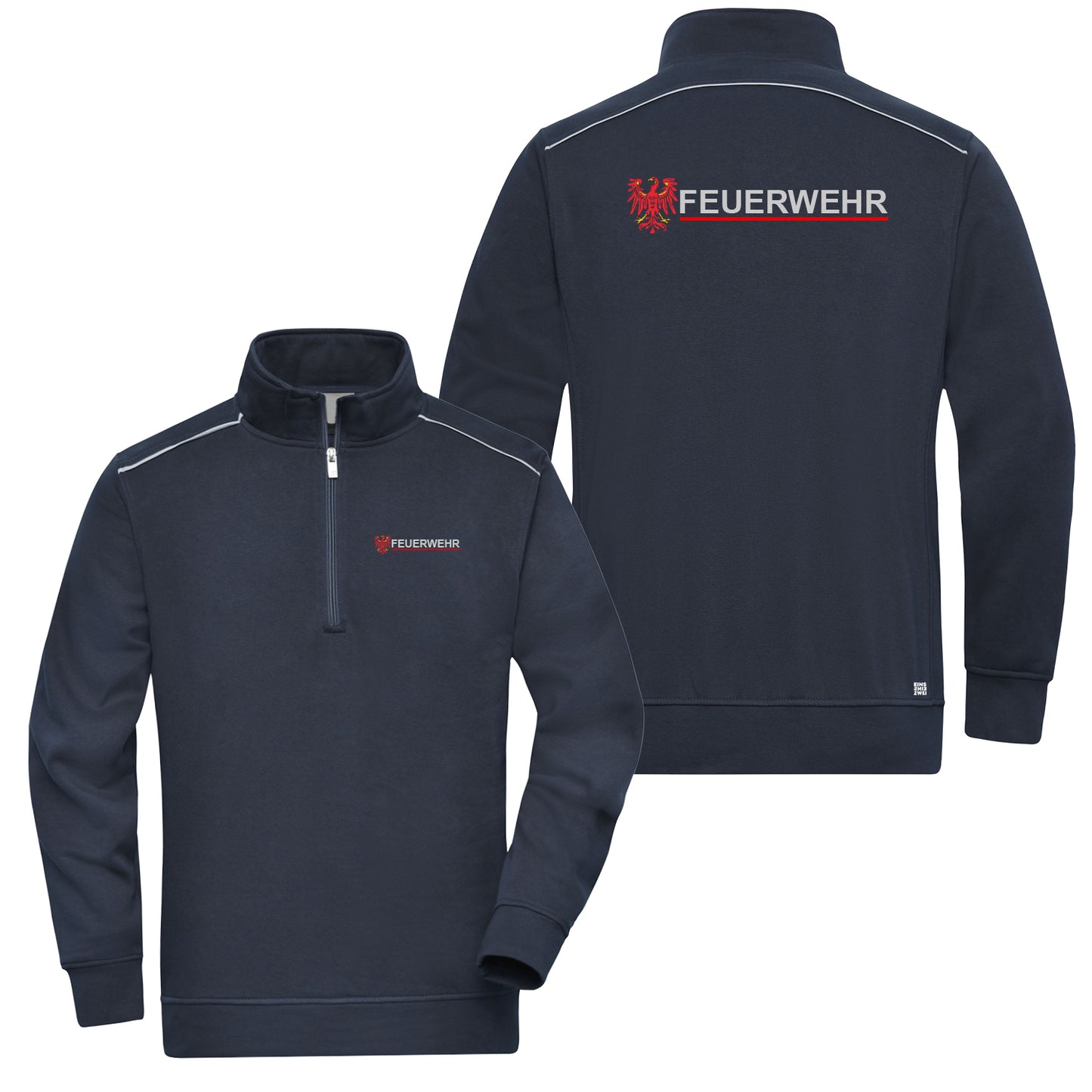 Zipper Reflect Feuerwehr Sweatshirt Brandenburg