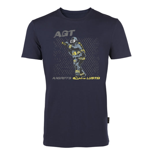 T-Shirt Feuerwehr Fashion Angriffs Lustig blau