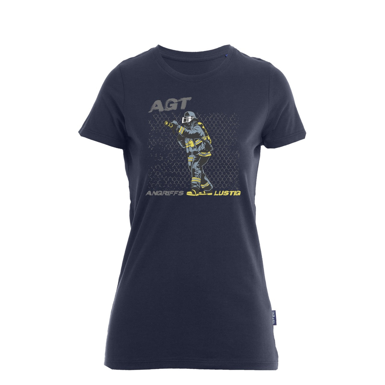 Damen T-Shirt Feuerwehr Fashion Angriffs Lustig blau