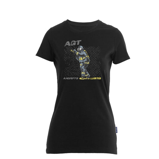 Damen T-Shirt Feuerwehr Fashion Angriffs Lustig schwarz