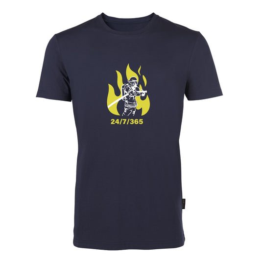 T-Shirt Feuerwehr Fashion 24-7-365 blau