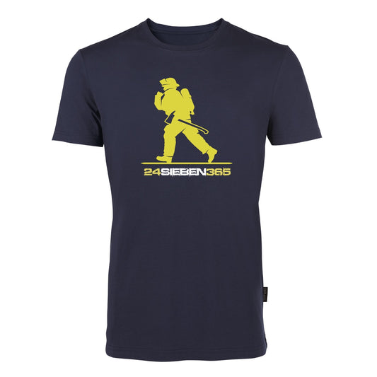 T-Shirt Feuerwehr Fashion 24sieben365 blau