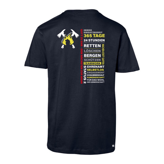 T-Shirt Feuerwehr Fashion Einsatzbereit blau