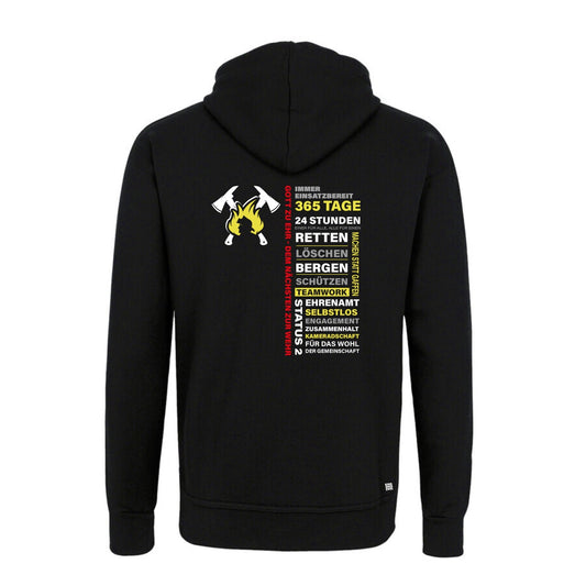 Unisex Sweat Hoodie Feruerwehr Einsatzbereit schwarz