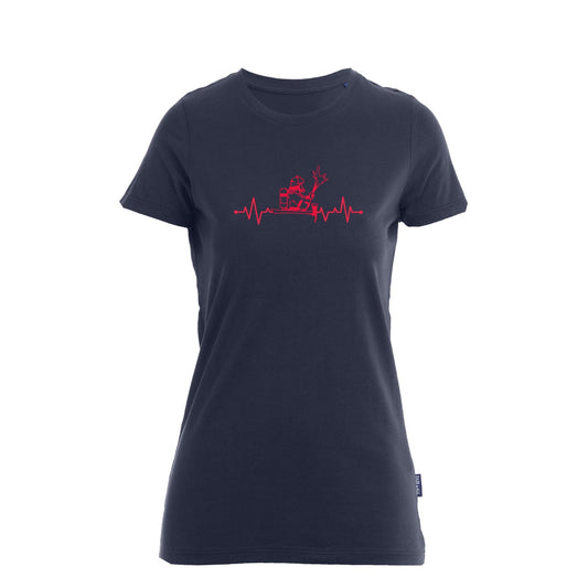 Damen T-Shirt Feuerwehr Fashion Puls blau