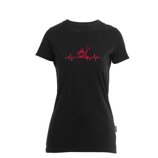 Damen T-Shirt Feuerwehr Fashion Puls schwarz