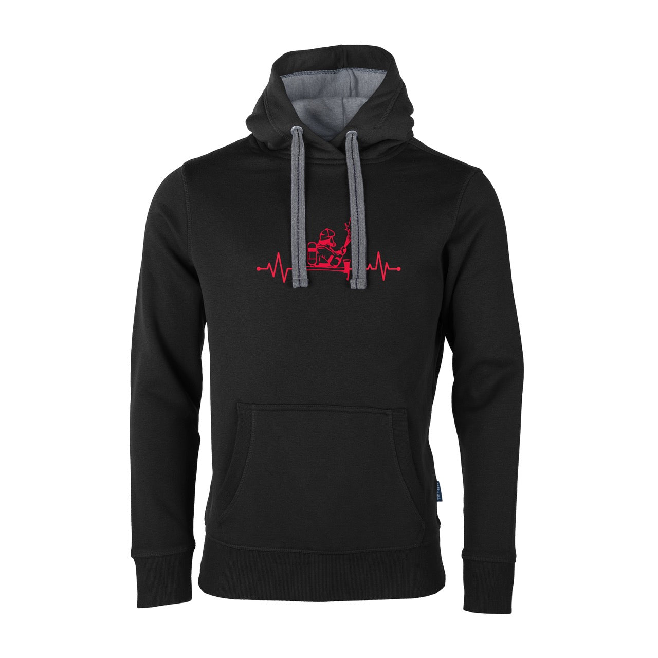 Unisex Sweat Hoodie Feruerwehr Puls schwarz