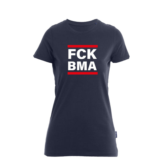 Damen T-Shirt Feuerwehr Fashion FCK BMA blau