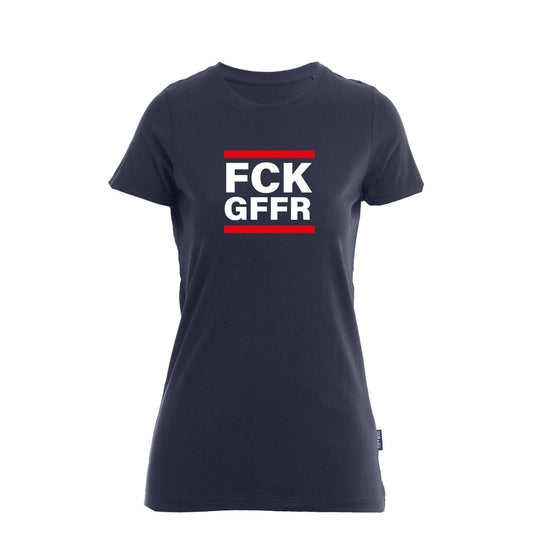 Damen T-Shirt Feuerwehr Fashion FCK GFFR blau
