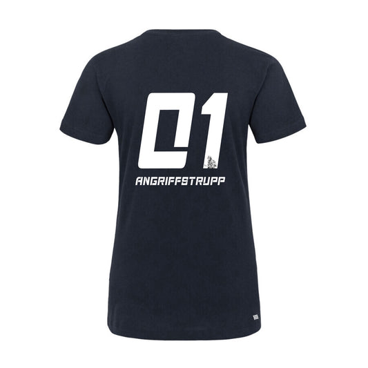 Damen T-Shirt Feuerwehr Fashion Mannschaft blau