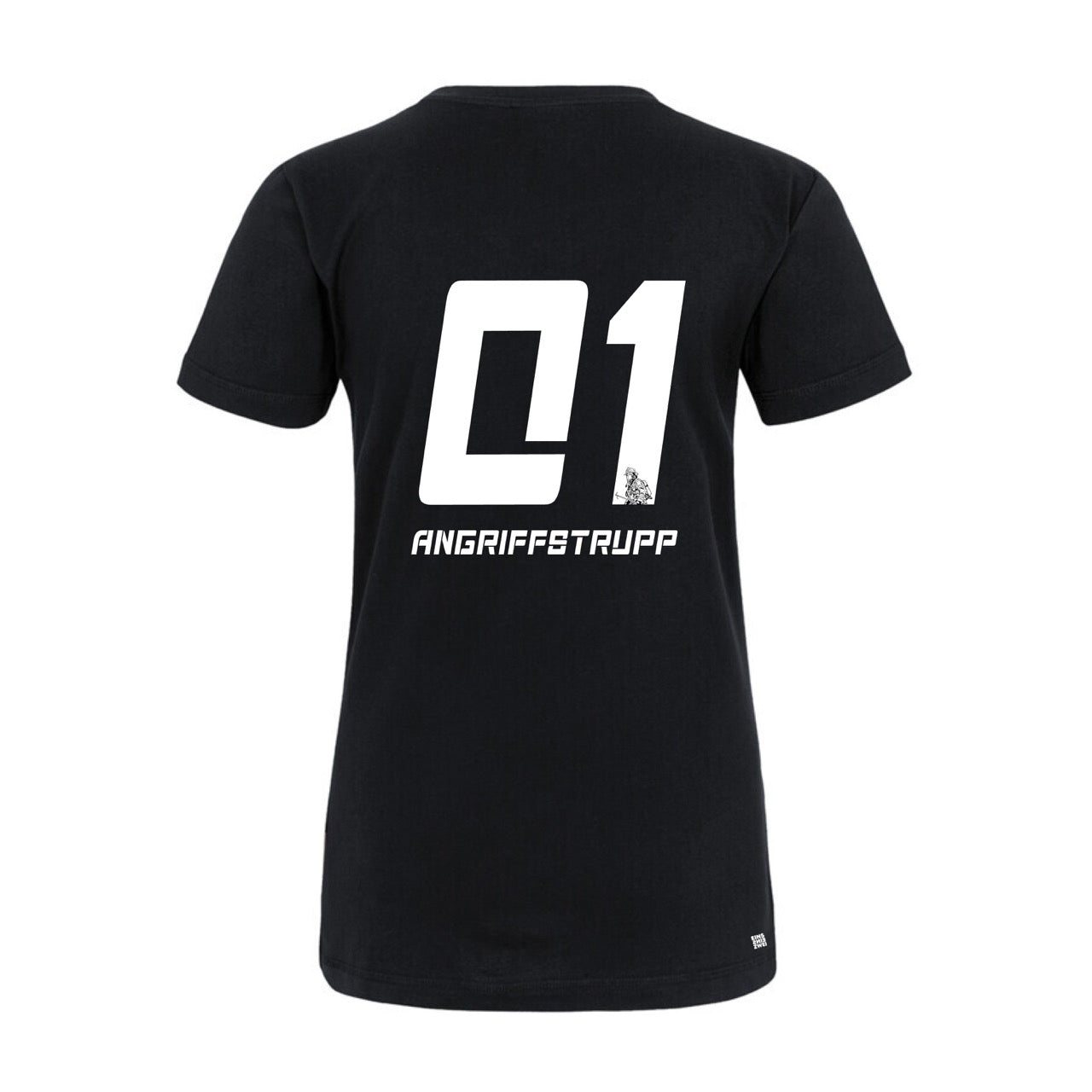 Damen T-Shirt Feuerwehr Fashion Mannschaft schwarz