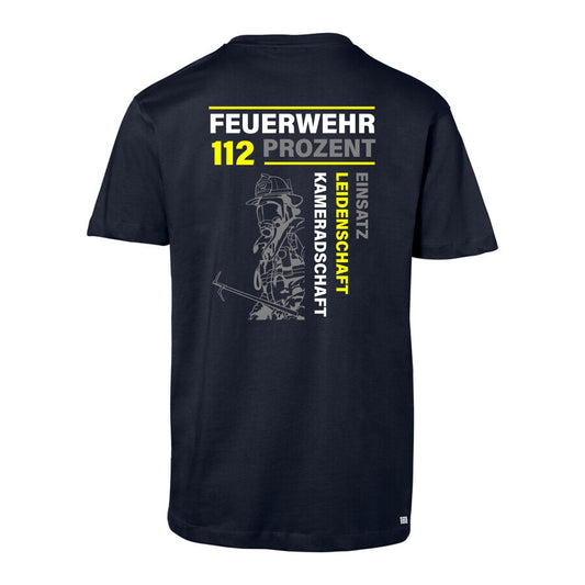 T-Shirt Feuerwehr Fashion 112 Prozent blau