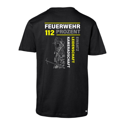 T-Shirt Feuerwehr Fashion 112 Prozent schwarz