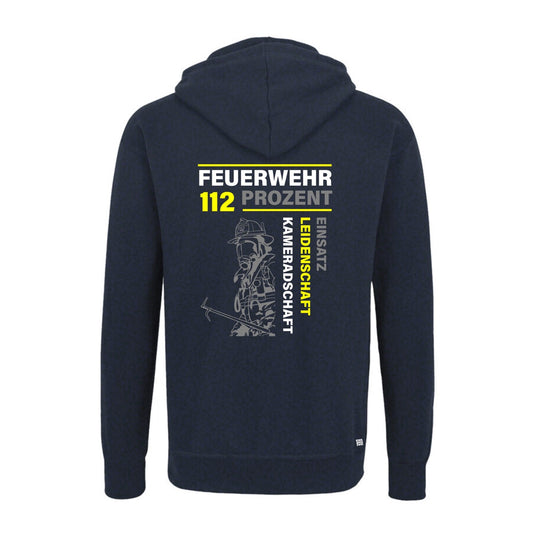 Unisex Sweat Hoodie Feruerwehr 112 Prozent blau