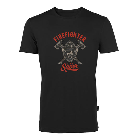 T-Shirt Feuerwehr Fashion Life Saver schwarz