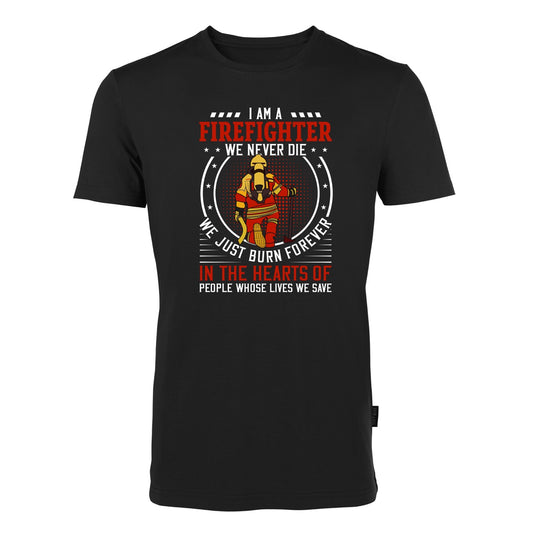 T-Shirt Feuerwehr Fashion Firefighter never die schwarz
