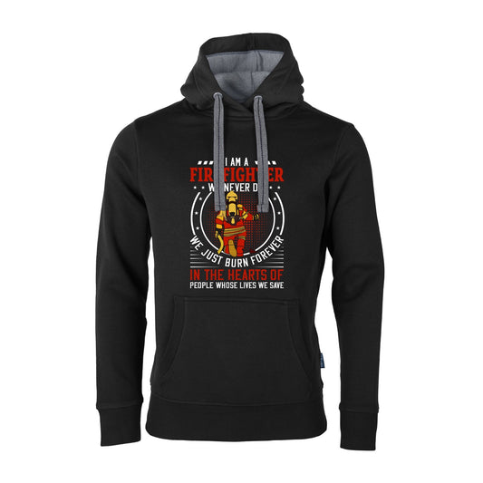 Unisex Sweat Hoodie Feruerwehr Firefighter never Die schwarz