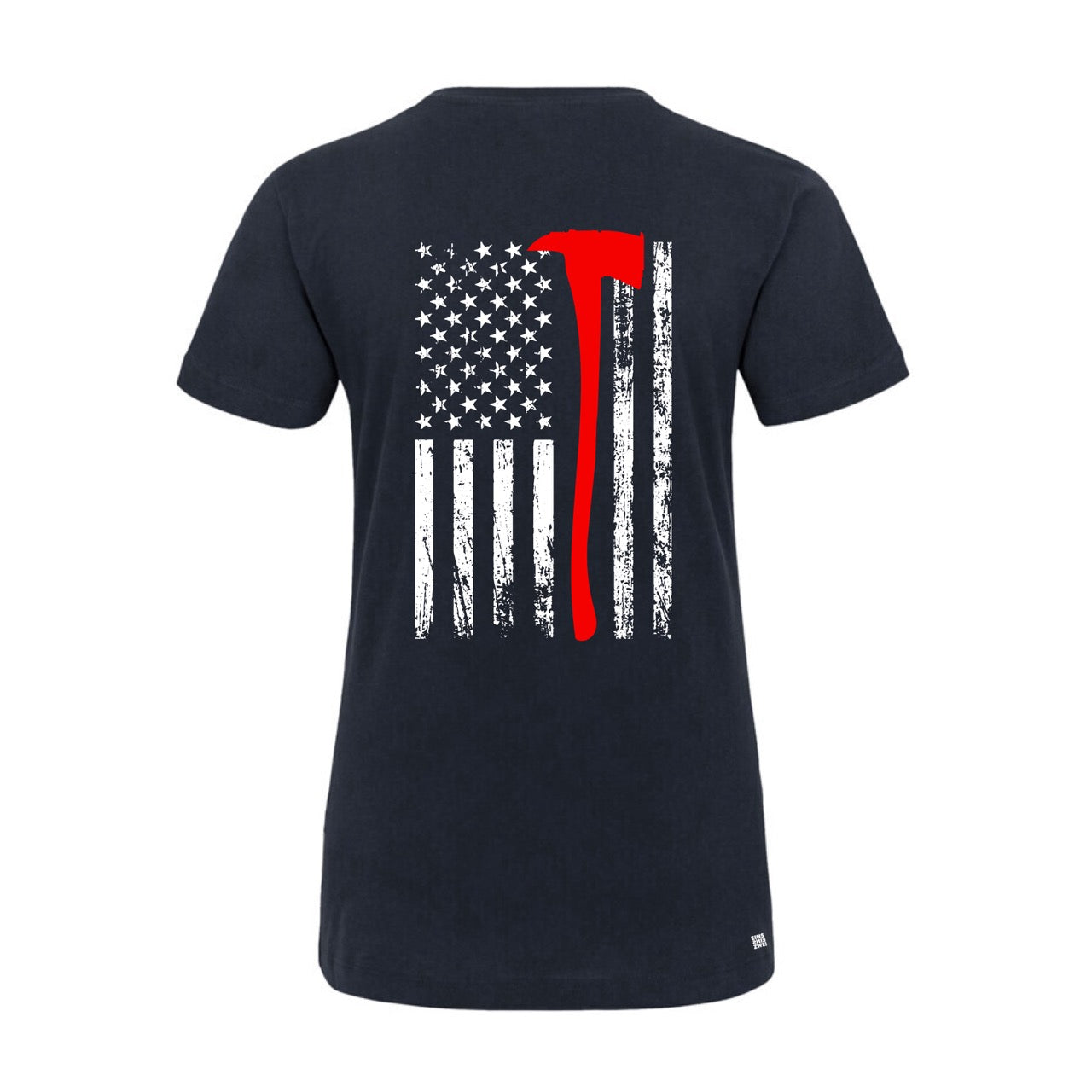 Damen T-Shirt Feuerwehr Fashion US blau