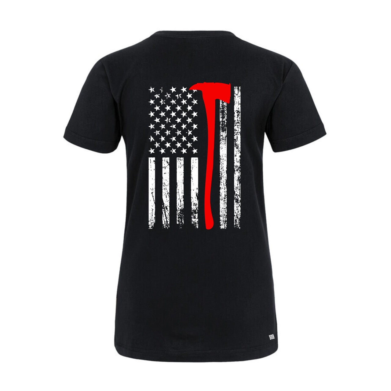 Damen T-Shirt Feuerwehr Fashion US schwarz