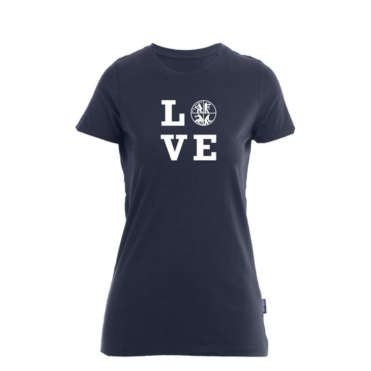 Damen T-Shirt Feuerwehr Fashion LOVE blau