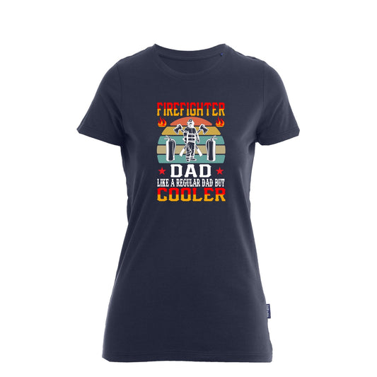 Damen  T-Shirt Feuerwehr Fashion Cooler Dad blau