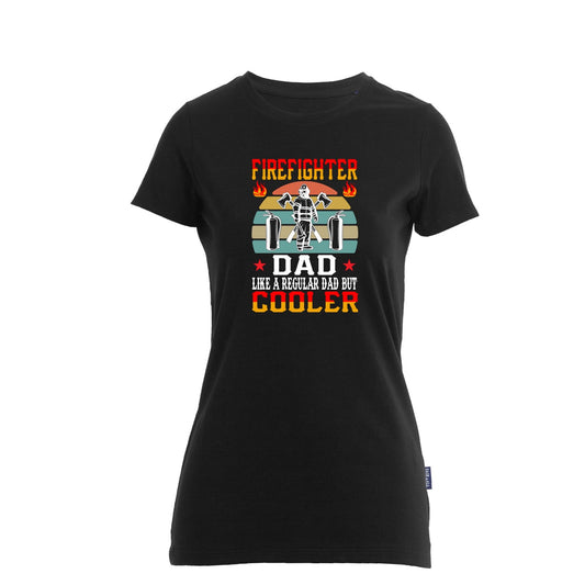 Damen T-Shirt Feuerwehr Fashion Cooler Dad schwarz