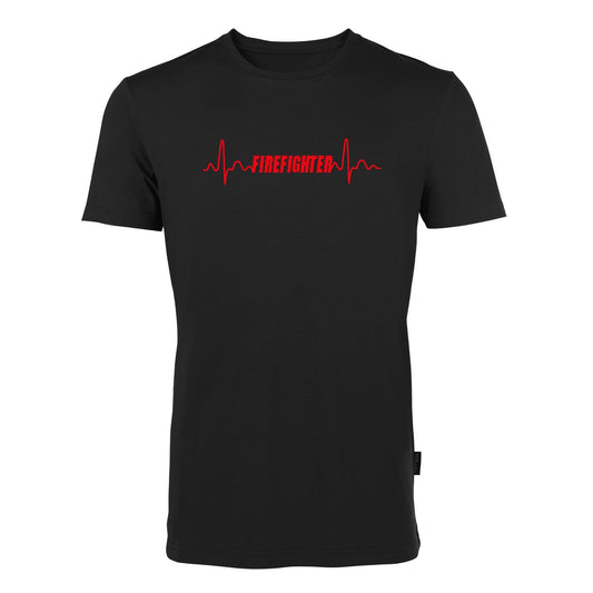 T-Shirt Feuerwehr Fashion Herzschlag schwarz