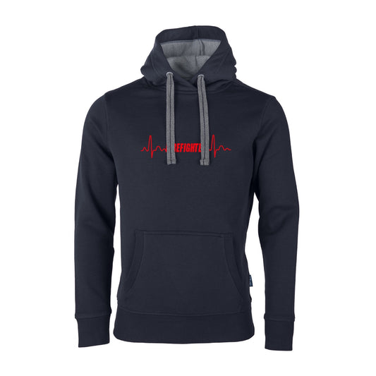 Unisex Sweat Hoodie Feruerwehr Herzschlag blau