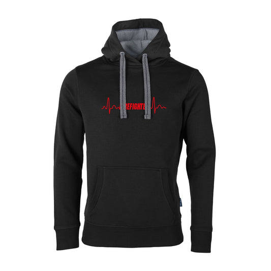 Unisex Sweat Hoodie Feruerwehr Herzschlag schwarz