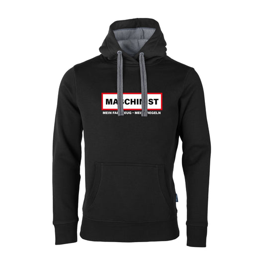 Unisex Sweat Hoodie Feruerwehr Maschinist schwarz